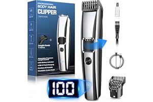 BIRCH Beard Trimmer Men, Electric Shavers with 1-10 mm Zoom Wheel, Cordless Hair Clippers with Battery Indicator, Electric Razor USB Rechargeable, All-in-one Kit for Face & Body Grooming, Silver