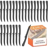 Sovica Black Meat Knives 24 Pieces 22 cm | Dishwasher safe