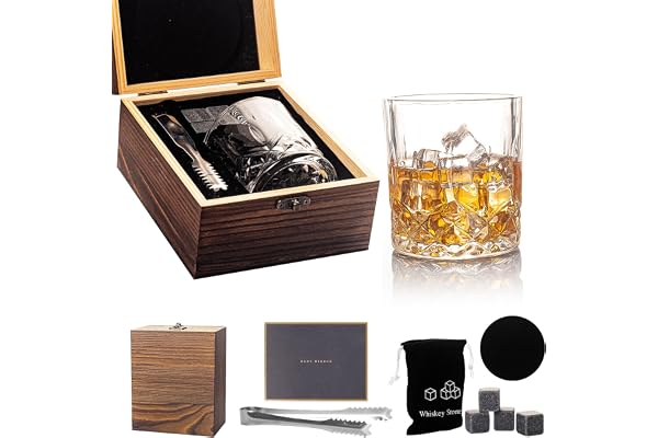 Presentset med whiskyglas – födelsedagspresenter för män 30:e 40:e 50:e 60:e whiskyglas-set för jubileum, jul, tacksägelsegåvor, alla hjärtans dag, fars dag gåvor för män pappa make bror
