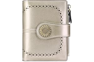 SENDEFN Damski skórzany portfel blokujący RFID Krótki portfel z 16 miejscami na karty