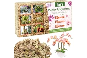 Riare 150g Sphaigne pour Plante Naturelle Compressé Sphaigne pour Orchidées Mélange pour Pot - pour la Culture de Plantes à la Maison,Fée Jardins (150g)