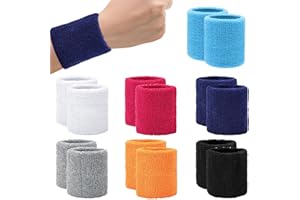 XLTXWD 14PCS Sweat Bands Wristbands, Wrist Bands, Sweat Bands Cotton Wrist Bands for Tennis Basketball Football Running Gymnastics
