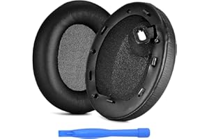 Ersatz Ohrpolster für Sony WH-1000XM4 Noise Cancelling Kopfhörer von MMOBIEL - Protein PU Kopfhörer Ohrpolster – Ersatzpolster - Schwarz