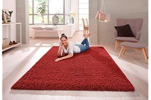 VICEROY BEDDING SHAGGY RUG 30MM / 3cm Modern Rugs Living Room Extra Large Small Medium Rectangular Size Soft Touch Thick Pile Living Room Area Rugs Non Shedding (Red, 120cm x 170cm (4ft x 6ft))