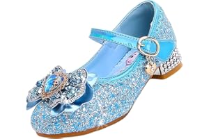 Vorkhuaeri Mädchen Prinzessin ELSA Schuhe Stöckelschuhe Kinder Glitzer Tanz Sneakers Prinzessin Kostüm Kinderschuhe für Dress Up Party Cosplay Hochzeit