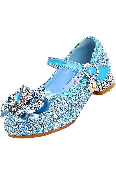 Chaussures De Princesse Pour Fille - Talons épais, PU, Lacets Et Nœud Décoré, Taille 34 EU, Pour Fête, Mariage, Bal