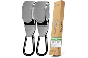 ADRIANO PORCARO I Kinderwagen Haken [2er-Pack] I Haken Kinderwagen I Perfekt für Wickelstasche und Laufrad Halterung Kinderwagen I Belastbar bis 40kg - Ideal als Kinderwagen Befestigung (Grau)