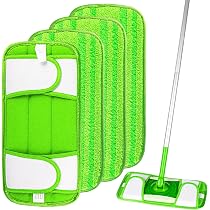 Panni Mop In Microfibra PLAFOPE – 10 Pezzi Di Ricambio 33x12 Cm Per Pavimenti In Legno E Piastrelle