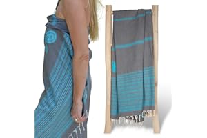 ZusenZomer Fouta Hammam ręcznik kąpielowy XXL, ręcznie tkany, tunezyjski ręcznik plażowy dla kobiet i mężczyzn, chłonny, lekki ręcznik do sauny, 100% bawełna