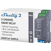 Shelly Pro 2 - Wi-Fi, LAN ve Bluetooth 2 Kanallı Akıllı R&ouml;le Anahtarı, Ev Otomasyonu, Alexa ve Google Home ile Uyumlu, iOS An