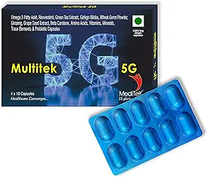 Meditek Multitek 5G MultiVitamin & Minerals Pack of 6 x 10 Capsules (Family Pack)