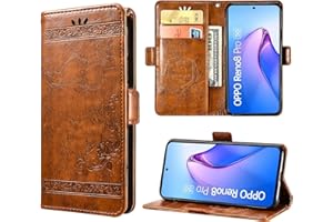 ENVIBE Case for OPPO Reno 8 Pro 5G, PU Leather OPPO Reno 8 Pro 5G Wallet Case Flip Phone Cover with Credit Card Slot, Magnetic Closure, and Drop and Scratch Resistance, Full Protection. (Brown)