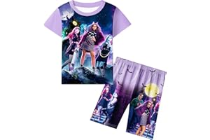 Brigcalki Pyjamas Girls Nightwear Pjs Girls Tshirt Pants Set For Kids Long Sleeve Nightwear For 3-12 Years