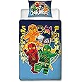 Character World Official Lego Ninjago Single Duvet Cover Set | True Design | Reversible 2 Sided Bedding Including Matching Pillow Case | Single Bed Set | Polycotton