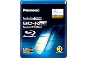 Panasonic LM-BRU25LAE3 25GB Write Once Blu-ray Media 1-4xSpeed Video Box -3 per Pack