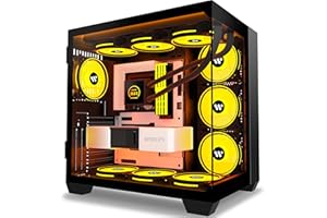 AMANSON PC Case - ATX Mid Tower Tempered Glass Computer Case (Fans are not Included),H06, Black