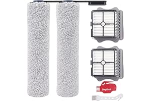 DingGreat zapasowy wałek szczotki i zestaw HEPA odpowiedni do Tineco Bezprzewodowy odkurzacz do wody i kurzu Floor One S5 (2 x szczotka do wałka + 2 x filtr odkurzacza)