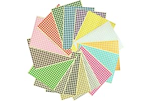 JOAKAUI 6528 Pcs Coloured Dot Stickers 6 mm Coloured Self Adhesive Circle Dot Labels Round Coding Stickers Labels Glossy Paper Sticker for DIY Crafts Gift Bags Cards Envelope (16 Colors)