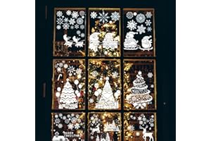 APKOL Vetrofanie Natalizie, Adesivi Natalizi per Finestre, Decorazioni Natalizie, Addobbi Natalizi, Addobbi Natalizi per la Casa, Vetrofanie Natale in PVC, Adesivi Vetro Natale Finestre