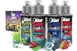 VAPE HEDZ Vape Juice No Nicotine – Four Pack Fruit E Liquid - 100 ml E Juice - Vape Fluid 70/30 Ratio - Vape Kit Gift for Men and Women - 400 ml Short Fill E Cigarette Vape Liquid - No Tar Or Tobacco