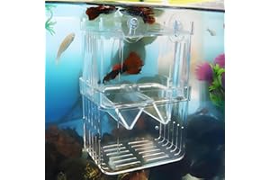 CVMGO Aquarium Fish Breeding Box, Transparent Acrylic Baby Fish Separator for Tank Breeding Incubator Box for Betta Goldfish Fry Guppy Shrimp Clownfish Tropical Fishes Small Isolation Box with Suction Cups