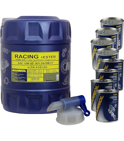 10L Liter Mannol Racing+Ester Motoröl 10W-60 ACEA A3/B4 API SN 10W60 + Schlauch