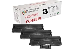 UNIVERSO CARTUCCIA MLT-D111S zestaw 3 tonerów kompatybilny z Samsung Xpress M2022 Xpress M2022 M2026 M2022W M2070 M2020 M2070F M2070FW M2070W, chip z zatwierdzonym oprogramowaniem firmowym