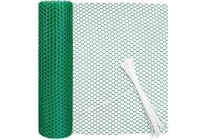 LEFUNOM Chicken Wire Mesh Roll Plastic Mesh Fencing 8mm Hole Garden Fencing Mesh Fence Netting Poultry Breeding Netting Temporary Fencing for Yard Garden Balcony (Green, 40cm×3m)