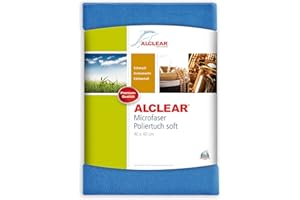 ‎ALCLEAR ALCLEAR 950024 Spezial Microfasertuch Poliertuch Displaytuch für die perfekte Reinigung von empfindlichen Oberflächen, Objektiven, Schmuck etc. 40 x 40 cm, blau.