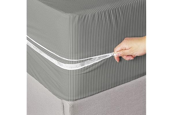 BSB HOME Premium Cotton Mattress Cover/Protector with Zipper Chain Available in Provides All Around Protection with 360° Encasing 72"x36" (6x3 ft) - Pack of 1 - Grey