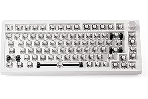 DrunkDeer Tastiera meccanica A75, tastiere da gioco TKL, interruttore magnetico iper veloce, RGB cablato USB compatto 82 tasti con manopola bianca, Barebone