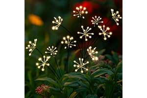 PATIOPIA Solar Lights Outdoor Garden, Upgraded 2 Pack Solar Swaying Starburst Light, Waterproof Firefly Lights for Yard, Pathway, Flowerbed, Patio Decor