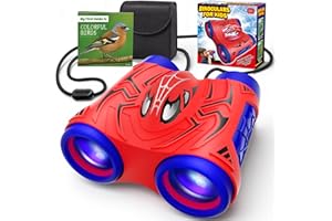 MIRTHIGIG Toys for 3-12 Year Old Boys, Binoculars Kids with Compass & Bird Watching Manual, Spider Toy Gifts for Boys Age 3 4 5 6 7 9, Educational Toddler Kids Toy Christmas Birthday Present Outdoor Travel Game