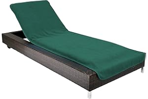 Brandsseller Housse de Protection pour Chaise Longue 75x200 cm – Serviette en Tissu éponge 100% Coton – Lavable, antidérapante, certifiée Öko-Tex 100 – Vert Foncé