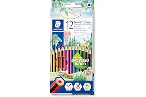 STAEDTLER - Noris Colour 185 - Etui Carton - Crayons de couleur - Assortiment 12 couleurs - Bois upcyclé - ‎185 C12