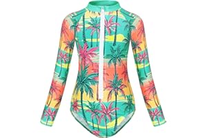 Jolikley Girls Swimming Costume One Piece Swimsuit Unicorn Swimwear Mermaid Swimming Costume Girls Rash Guard Kids Holiday Beachwear Swimmable Summer Bathing Suit Kids Wetsuit