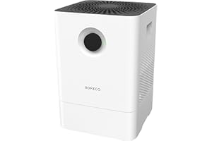 BONECO Humidificateur d’air laveur d’air W200 - Humidification de l’air très efficace - Élimine les grandes particules présentes dans l'air, telles que le pollen et les acariens, blanc