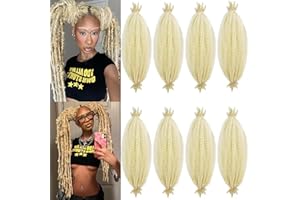 XIIMENALU Springy Afro Twist Hair Locks Crochet Braids Meches Bouclees Pour Tresses Cheveux Pré-Séparés Afro Kinky Curly Marley Braiding Hair Extensions (613#, 30inch(8/pack))