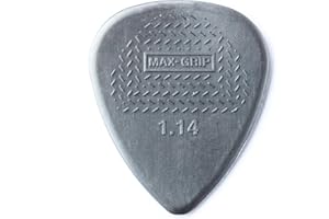 JIM DUNLOP - 449F114 Lot de 24 médiators Max-Grip Nylon Standard 1,14 mm, gris