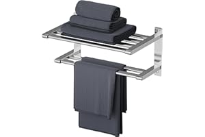 IBVIVIC Toallero de baño de dos brazos para montaje en pared, barra de toalla sin taladrar, acero inoxidable, toallero para baño y cocina, color plateado, 40 cm