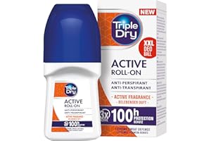 ‎TRIPLE DRY Triple Dry Anti-Transpirant Roll-On Active | Deoroller gegen starkes Schwitzen | Antibakterielles Deodorant für 100 h Schutz | Parfümfrei | Für Frauen & Männer | 50ml