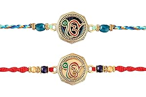 Eximious India Set of 2 Rakhi For Brother With Card Ek Onkar Design For Raksha Bandhan Designer Rakhi Thread