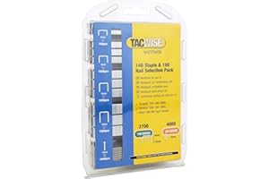 ‎TACWISE Tacwise 1627 Typ 140 Heftklammern in verschiedene Größen & Typ 180 (18G) / 10 mm Nägeln Auswahlpackung, verzinkt, Packung mit 3.700 Heftklammern & 4.000 Nägeln