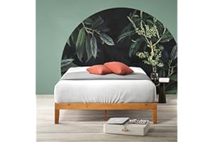 Zinus Alexia Letto 140x190 cm - Struttura letto 30 cm di altezza - Struttura letto a piattaforma in legno con supporto a doghe in legno - Pino rustico Marrone