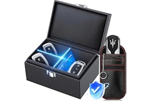 COORATTYES Faraday Box for Car Keys with Dividers| Keyless Car Key Signal Blocker Box| Upgraded Hign Denisty Black RFID Key Box| with Signal Blocking Bag