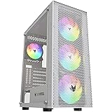 Oversteel Azurite - Boîtier PC de jeu compatible avec les cartes ATX, Micro ATX et ITX, 4 ventilateurs 120mm A-RGB inclus, fa