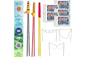 Bubble Brothers Riesenseifenblasen Set 3 Seifenblasenstäbe und 25 Liter Seifenlösung Pulver 5 x 5 Liter Flüssigkeit für Kinder Erwachsene Handmade Buchenholz Seifenblasen Set