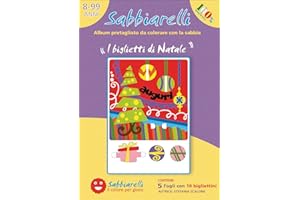 Sabbiarelli Sand-it For Fun - Album I Biglietti di Natale: Disegni da Colorare con la Sabbia (non inclusa), Lavoretti Natale bambini Anni 8+