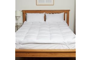 VALUE COMFORT HOME Luxury 4" (10cm) EXTRA DEEP 100% Super Soft MICROFIBRE Feels Like Down MATTRESS TOPPER Enhancer Medium Plush, White, Double