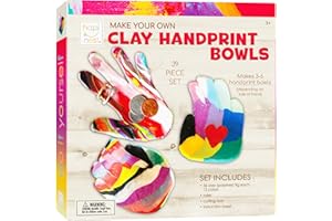 Hapinest Make Your Own Clay Handprint Bowls Craft Kit for Kids Boys and Girls Ages 6 Years and Up